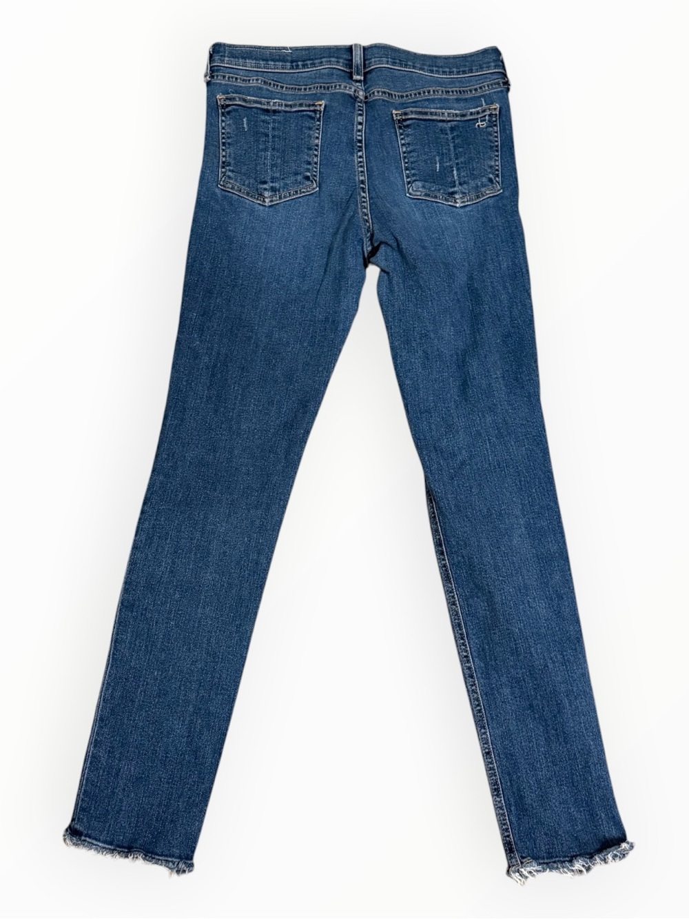 RAG & BONE Skinny Slim Distressed Blue Jeans 28 Raw Hem Ankle Crop Low Mid Rise - Picture 2 of 7